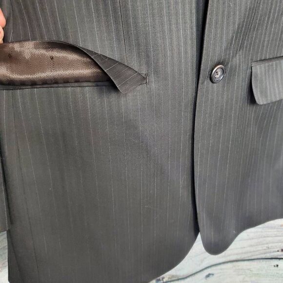 Joseph & Feiss Men’s Pinstripe Wool Suit Jacket Blazer Size 39L New With Tags - Picture 8 of 11